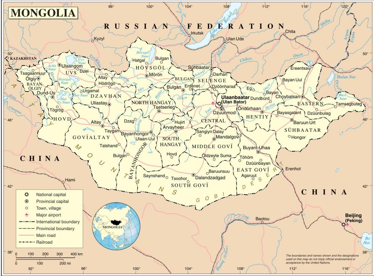 Mongolia país mapa