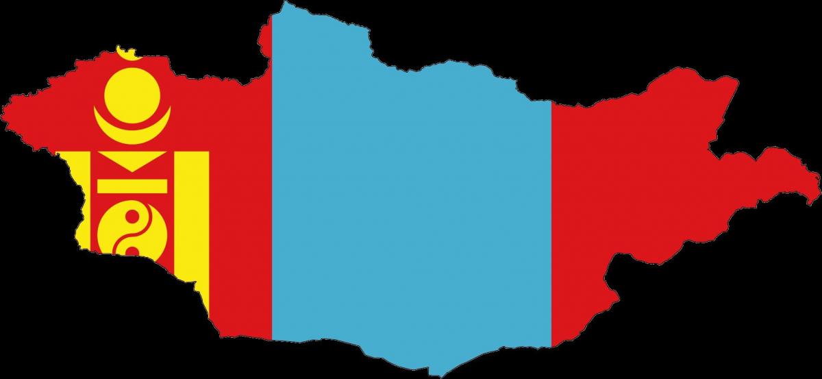 mapa de Mongolia bandeira