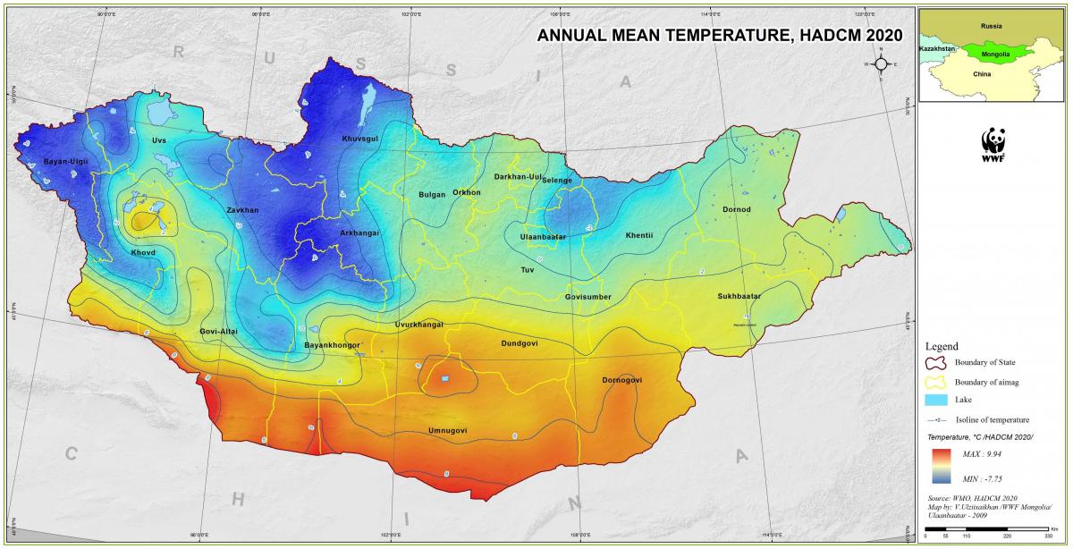 mapa de Mongolia clima 