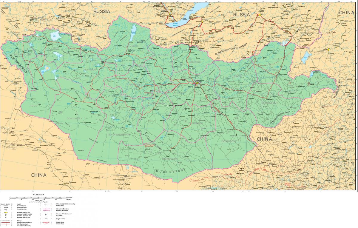 mapa de Mongolia estrada