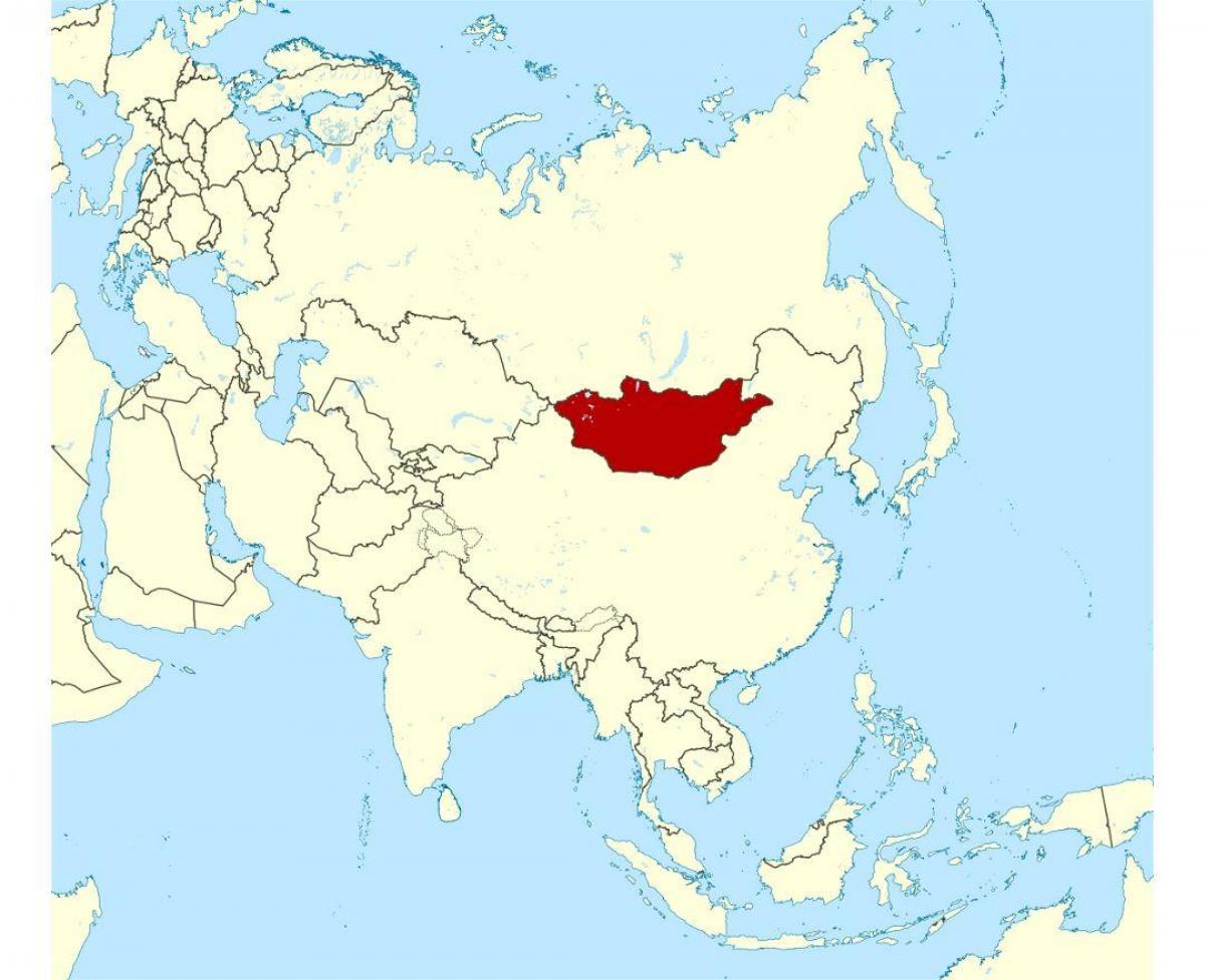 localización de Mongolia, no mapa do mundo