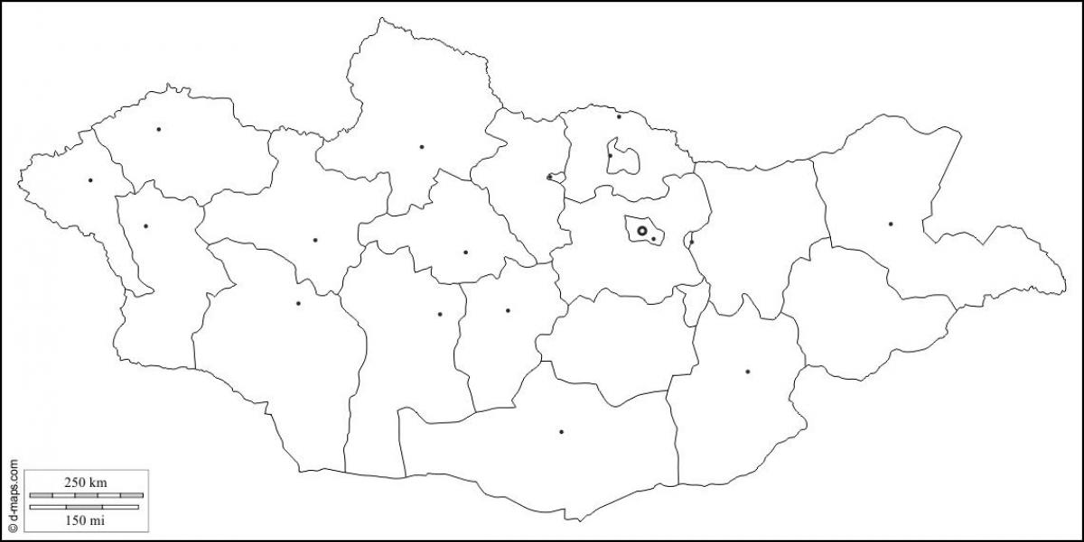 en branco mapa de Mongolia