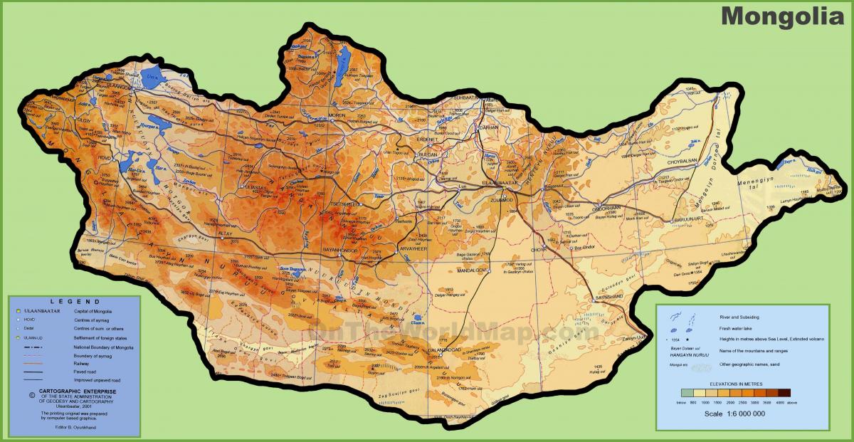 Mongolia mapa de localización