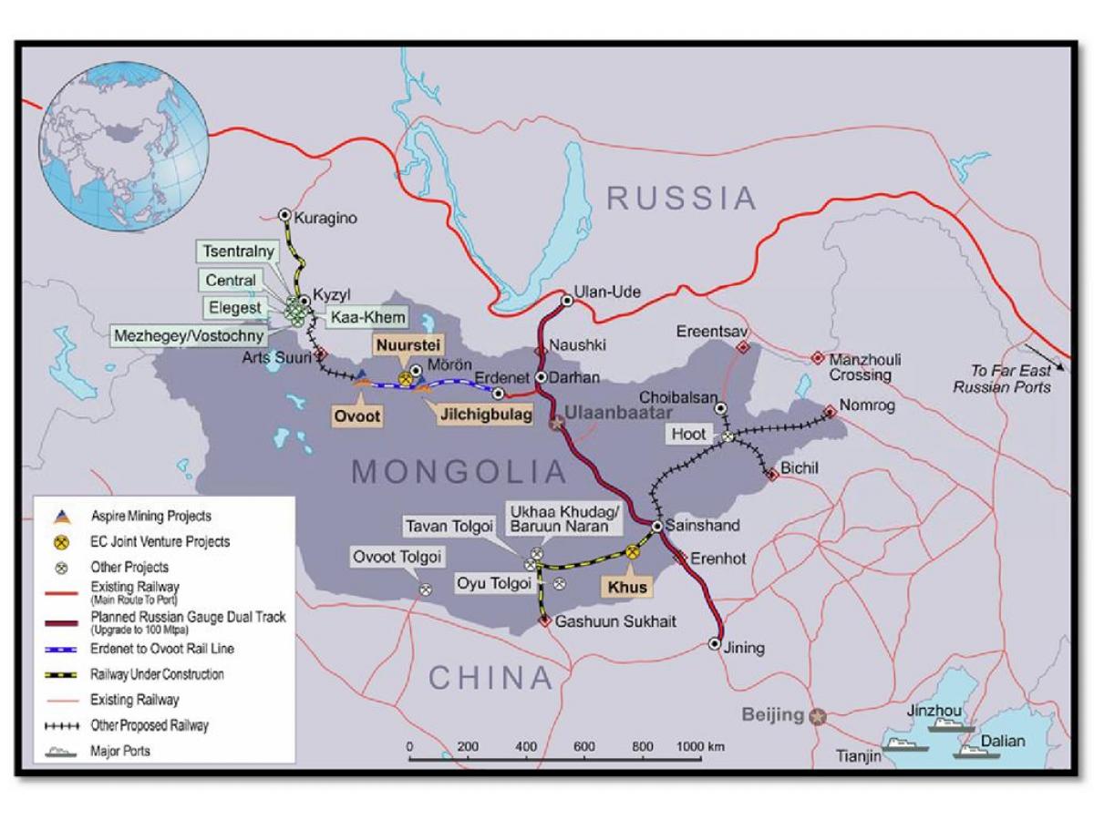 Mongol ferroviaria mapa