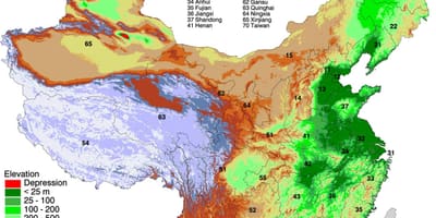 Mapa de Mongolia elevación