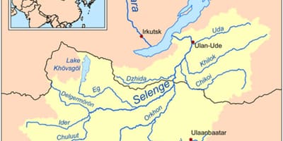 Mapa de Mongolia río