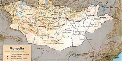 Mongolia xeográfica mapa